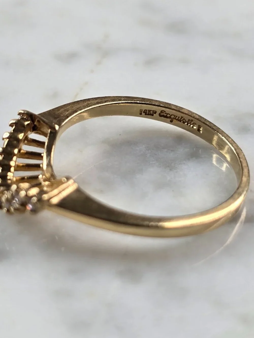 Womens Vintage Estate 14K Yellow Gold Exquisite Diamond Ring Set 4.6g E5755